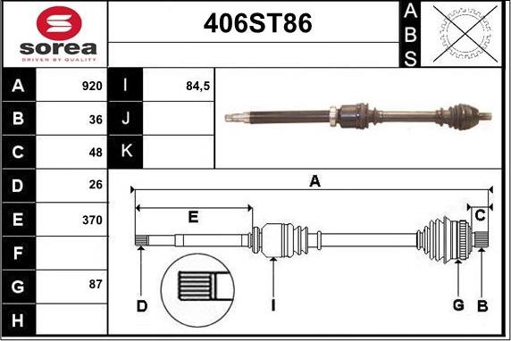 STARTCAR 406ST86 - Arbre de transmission cwaw.fr