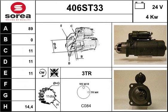 STARTCAR 406ST33 - Démarreur cwaw.fr