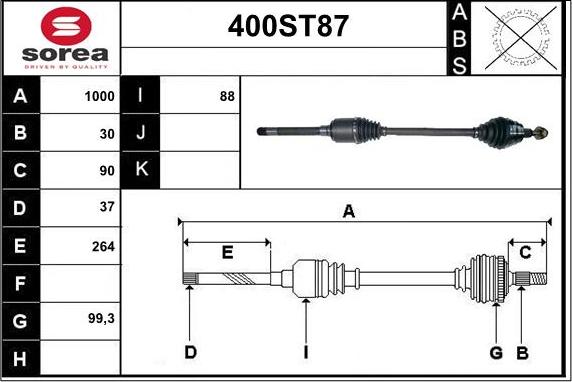 STARTCAR 400ST87 - Arbre de transmission cwaw.fr