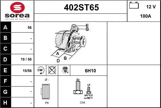 STARTCAR 402ST65 - Alternateur cwaw.fr