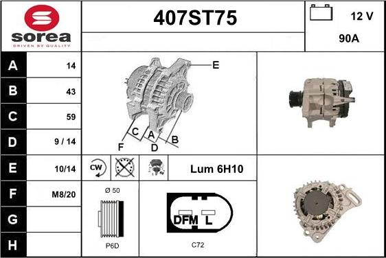 STARTCAR 407ST75 - Alternateur cwaw.fr