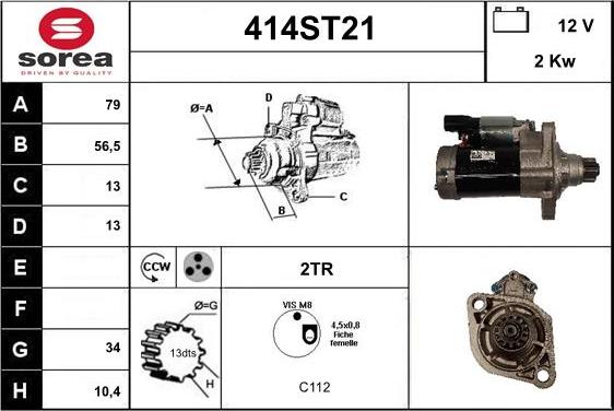 STARTCAR 414ST21 - Démarreur cwaw.fr