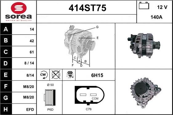 STARTCAR 414ST75 - Alternateur cwaw.fr