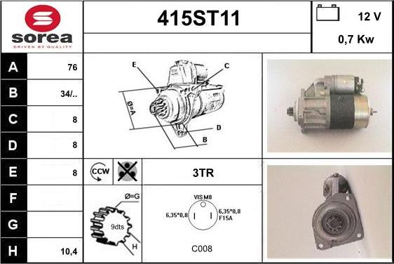 STARTCAR 415ST11 - Démarreur cwaw.fr