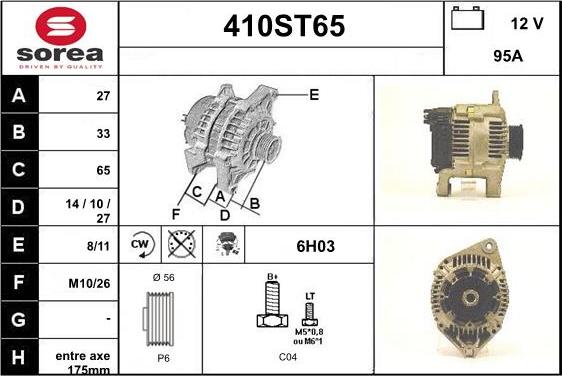 STARTCAR 410ST65 - Alternateur cwaw.fr