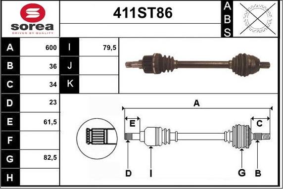 STARTCAR 411ST86 - Arbre de transmission cwaw.fr