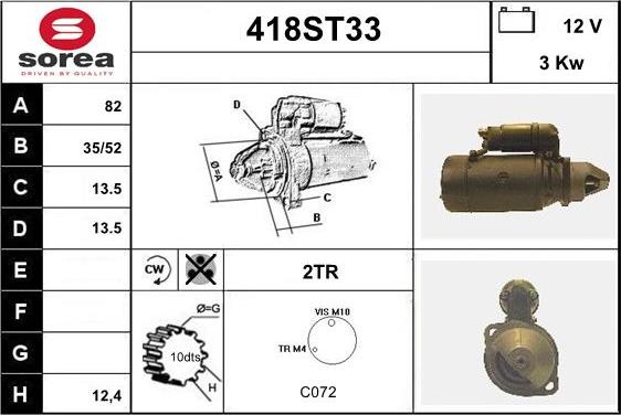 STARTCAR 418ST33 - Démarreur cwaw.fr