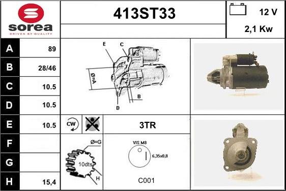 STARTCAR 413ST33 - Démarreur cwaw.fr