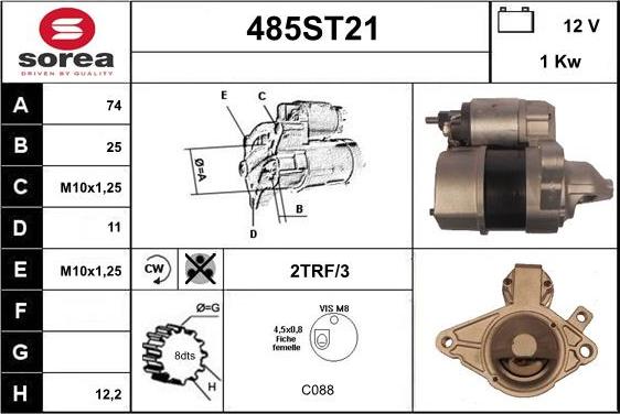 STARTCAR 485ST21 - Démarreur cwaw.fr