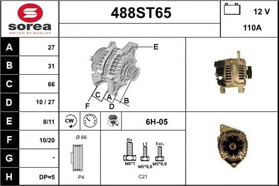 STARTCAR 488ST65 - Alternateur cwaw.fr