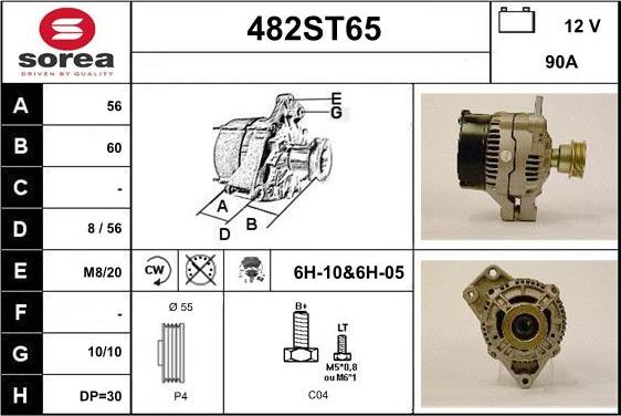 STARTCAR 482ST65 - Alternateur cwaw.fr