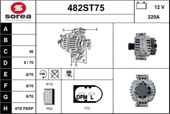 STARTCAR 482ST75 - Alternateur cwaw.fr