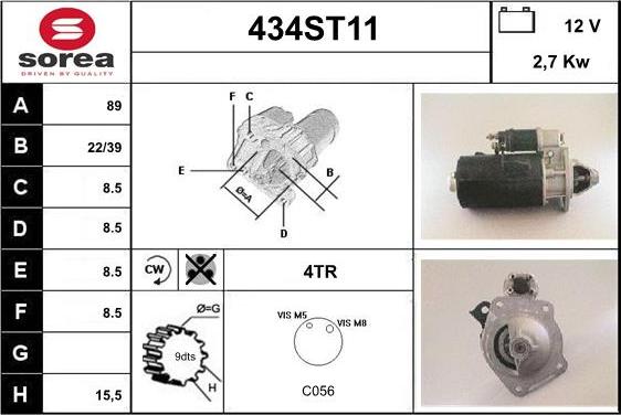 STARTCAR 434ST11 - Démarreur cwaw.fr