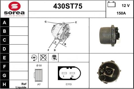 STARTCAR 430ST75 - Alternateur cwaw.fr