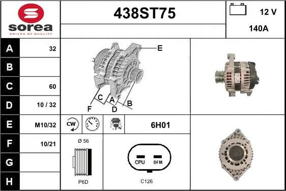 STARTCAR 438ST75 - Alternateur cwaw.fr