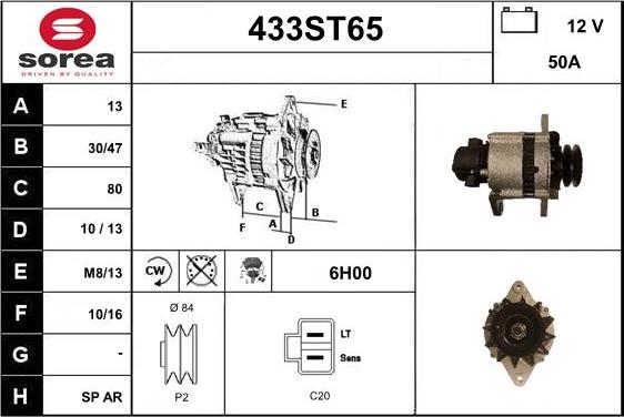 STARTCAR 433ST65 - Alternateur cwaw.fr