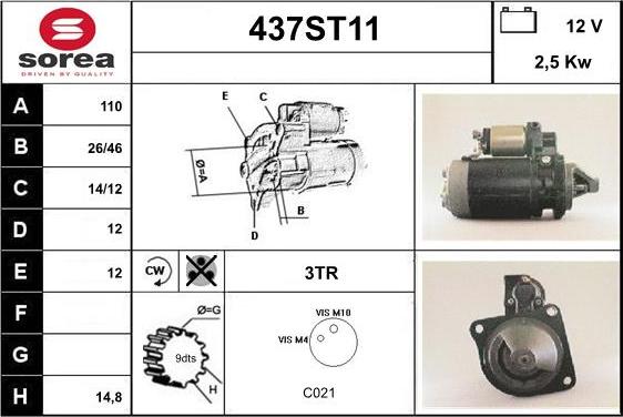 STARTCAR 437ST11 - Démarreur cwaw.fr