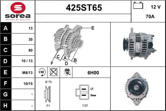 STARTCAR 425ST65 - Alternateur cwaw.fr