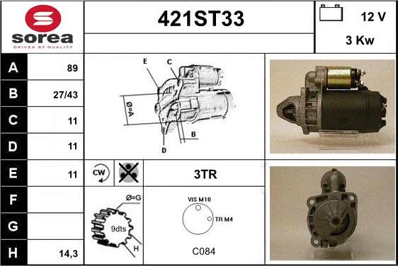 STARTCAR 421ST33 - Démarreur cwaw.fr