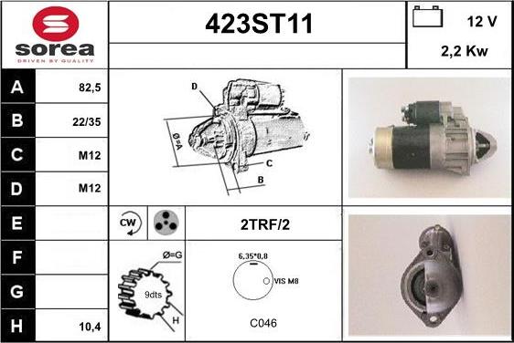 STARTCAR 423ST11 - Démarreur cwaw.fr