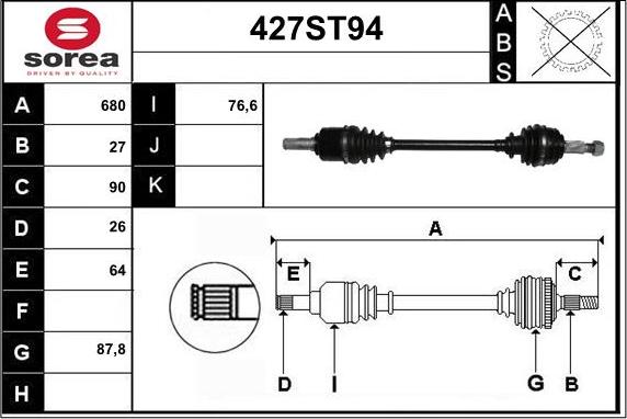 STARTCAR 427ST94 - Arbre de transmission cwaw.fr