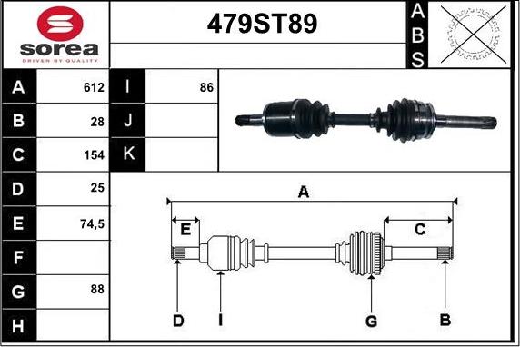 STARTCAR 479ST89 - Arbre de transmission cwaw.fr