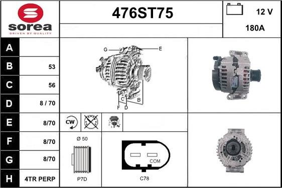 STARTCAR 476ST75 - Alternateur cwaw.fr