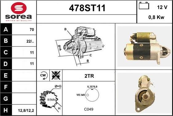 STARTCAR 478ST11 - Démarreur cwaw.fr