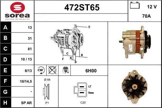 STARTCAR 472ST65 - Alternateur cwaw.fr