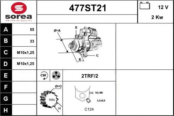 STARTCAR 477ST21 - Démarreur cwaw.fr