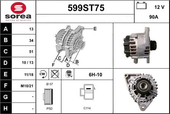 STARTCAR 599ST75 - Alternateur cwaw.fr