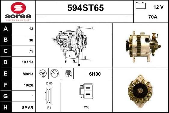 STARTCAR 594ST65 - Alternateur cwaw.fr