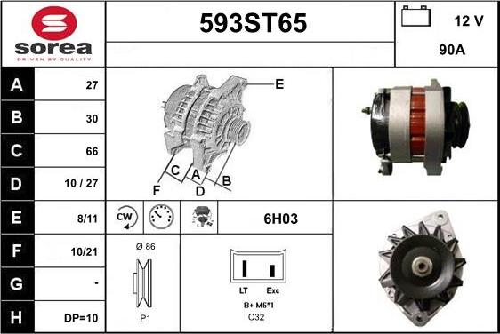 STARTCAR 593ST65 - Alternateur cwaw.fr