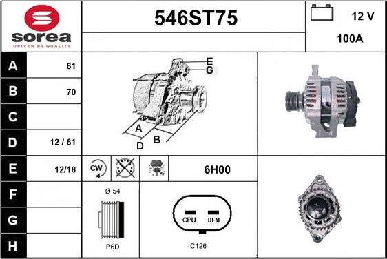 STARTCAR 546ST75 - Alternateur cwaw.fr