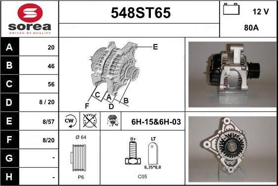 STARTCAR 548ST65 - Alternateur cwaw.fr