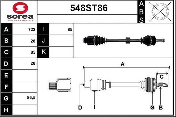 STARTCAR 548ST86 - Arbre de transmission cwaw.fr