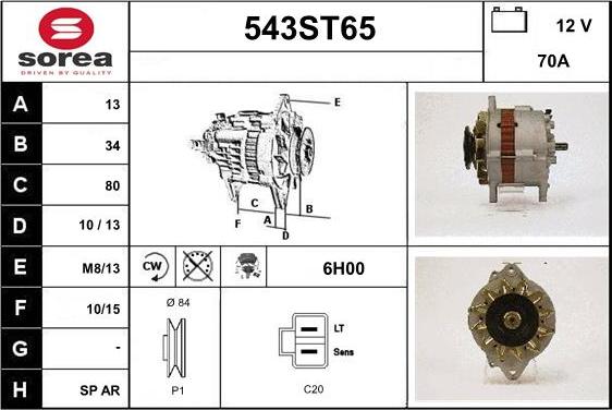 STARTCAR 543ST65 - Alternateur cwaw.fr