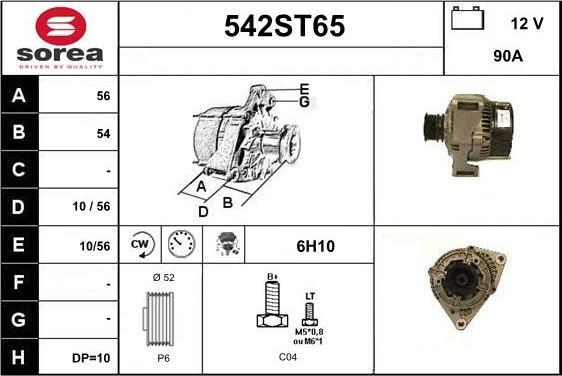 STARTCAR 542ST65 - Alternateur cwaw.fr