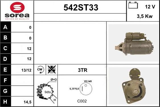 STARTCAR 542ST33 - Démarreur cwaw.fr