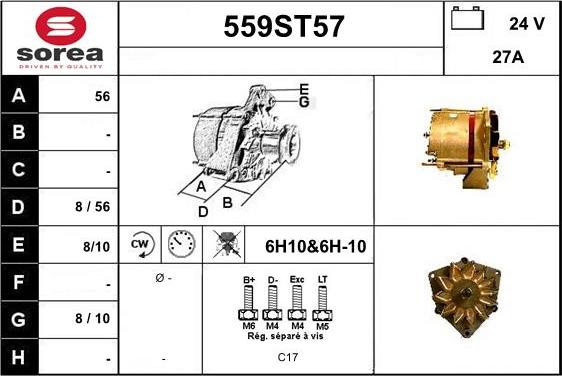 STARTCAR 559ST57 - Alternateur cwaw.fr