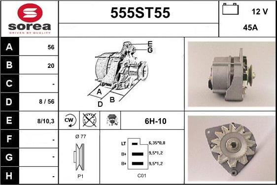 STARTCAR 555ST55 - Alternateur cwaw.fr