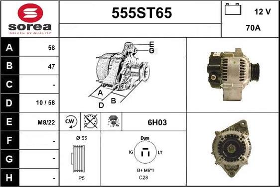 STARTCAR 555ST65 - Alternateur cwaw.fr