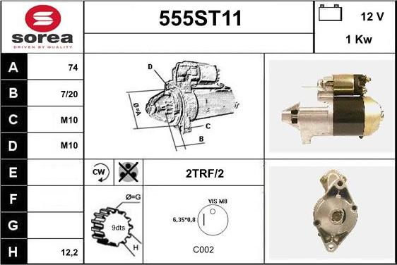 STARTCAR 555ST11 - Démarreur cwaw.fr