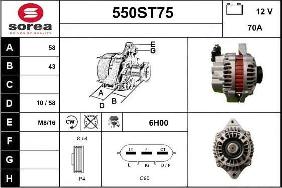 STARTCAR 550ST75 - Alternateur cwaw.fr