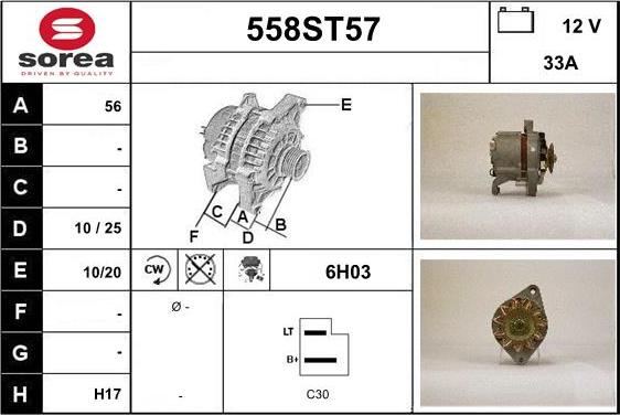 STARTCAR 558ST57 - Alternateur cwaw.fr