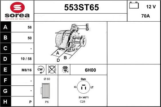 STARTCAR 553ST65 - Alternateur cwaw.fr