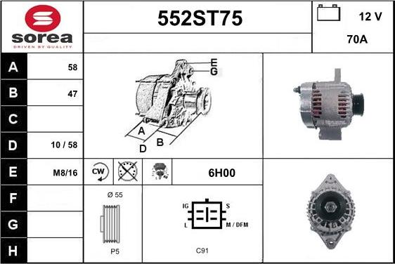 STARTCAR 552ST75 - Alternateur cwaw.fr