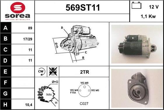 STARTCAR 569ST11 - Démarreur cwaw.fr