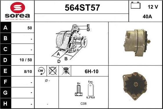 STARTCAR 564ST57 - Alternateur cwaw.fr