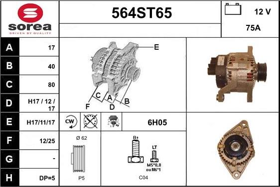 STARTCAR 564ST65 - Alternateur cwaw.fr